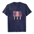 thumbnail image 5 of ORT American Flag Shirts Short Sleeve Women USA Flag Stars Stripes Graphic Blouse Patriotic Shirt 4th of July T Shirt Summer Tops Tee(Z3-Navy,3XL), 5 of 5