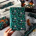 thumbnail image 5 of Halloween Wrapping Paper, Day of The Dead Wrapping Paper, Vibrant Mexican Cat Skeleton Flower Green Gift Wrap for Birthday, Holiday Decoration,October，Christmas Nightmare (17 Inch X 33 Feet), 5 of 14