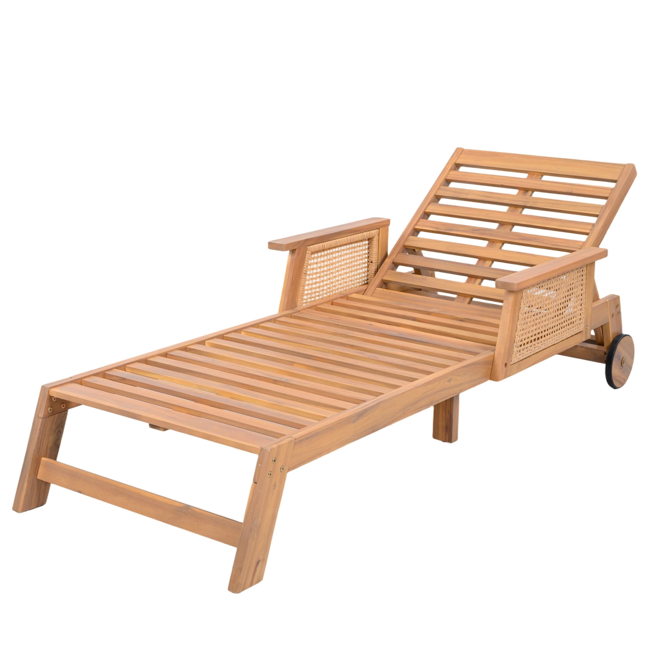 Christopher Knight Home 2-Piece Outdoor Chaise Lounge and Ceramic Tile Side Table, Natural + Black