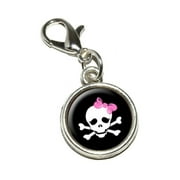 Skulls and Crossbones Daughter Stick Figure Family - Girl Bracelet Charm