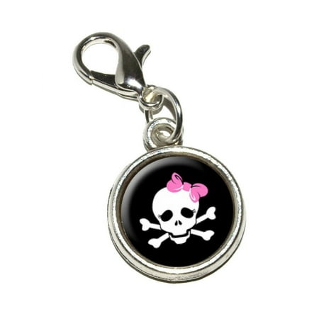 Skulls and Crossbones Daughter Stick Figure Family - Girl Bracelet Charm