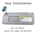 thumbnail image 5 of Right Passenger Side Sun Visor For Toyota Highlander 2004-2007 With Mirror, Replacement OEM 74320-48260-A0-Right-grey, 5 of 6