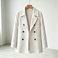 thumbnail image 3 of Plebaso Girls Collared Trench Coats Double Breasted Kids Pea Coat Windbreaker Long Sleeve Casual Outerwear, 3 of 7