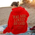 thumbnail image 2 of Tanghaowl Women Sweatshirt Autumn Winter Reversible Printed Casual Hoodie with Two-Sided Design and Cozy Warm Material Red1 XL, 2 of 4