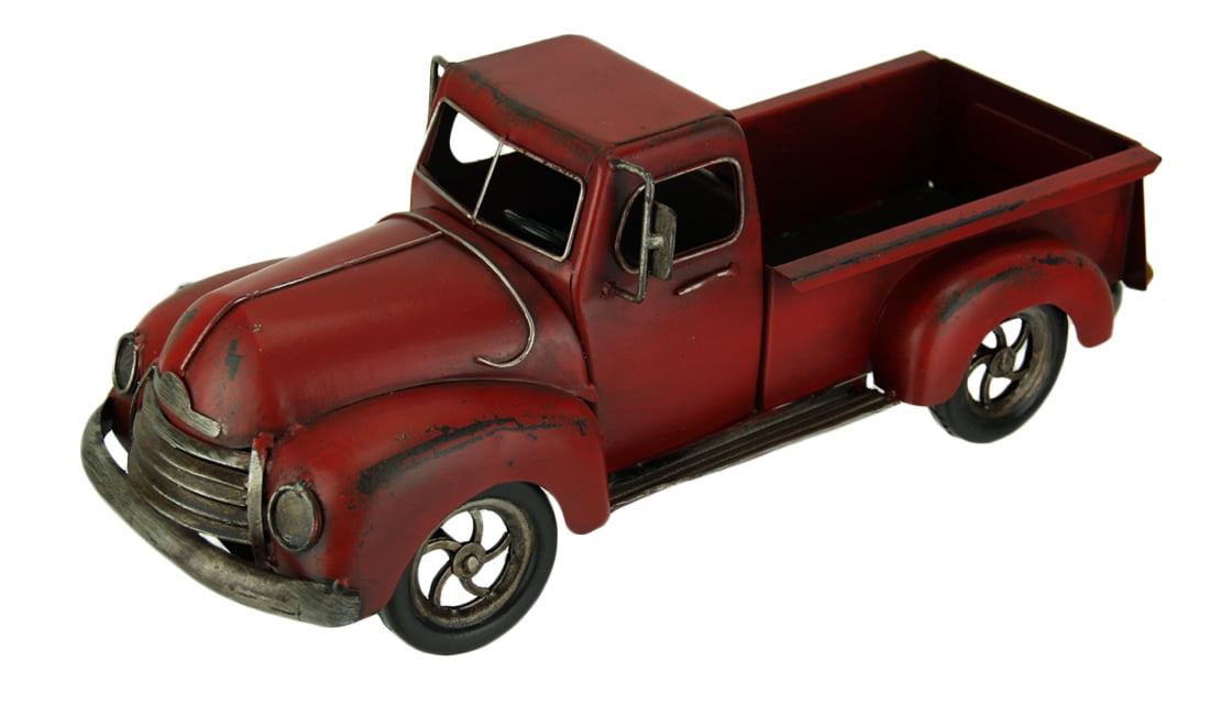 vintage metal red truck