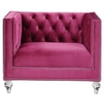 thumbnail image 3 of ACME Heibero Button Tufted Velvet Upholstery Chair in Burgundy, 3 of 7