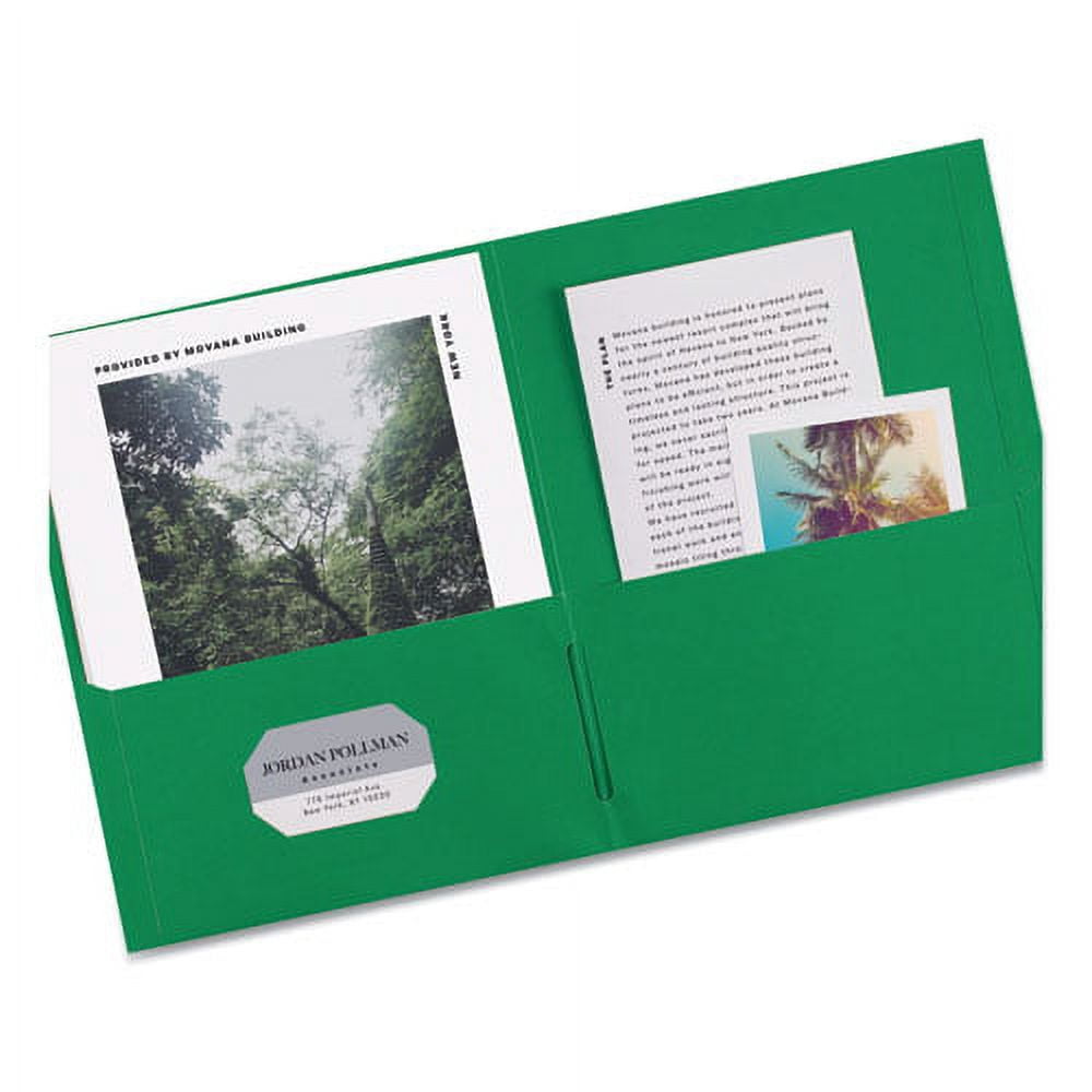 Two-Pocket Folder, 40-Sheet Capacity, 11 X 8.5, Green, 25/box | Bundle of 5 Boxes