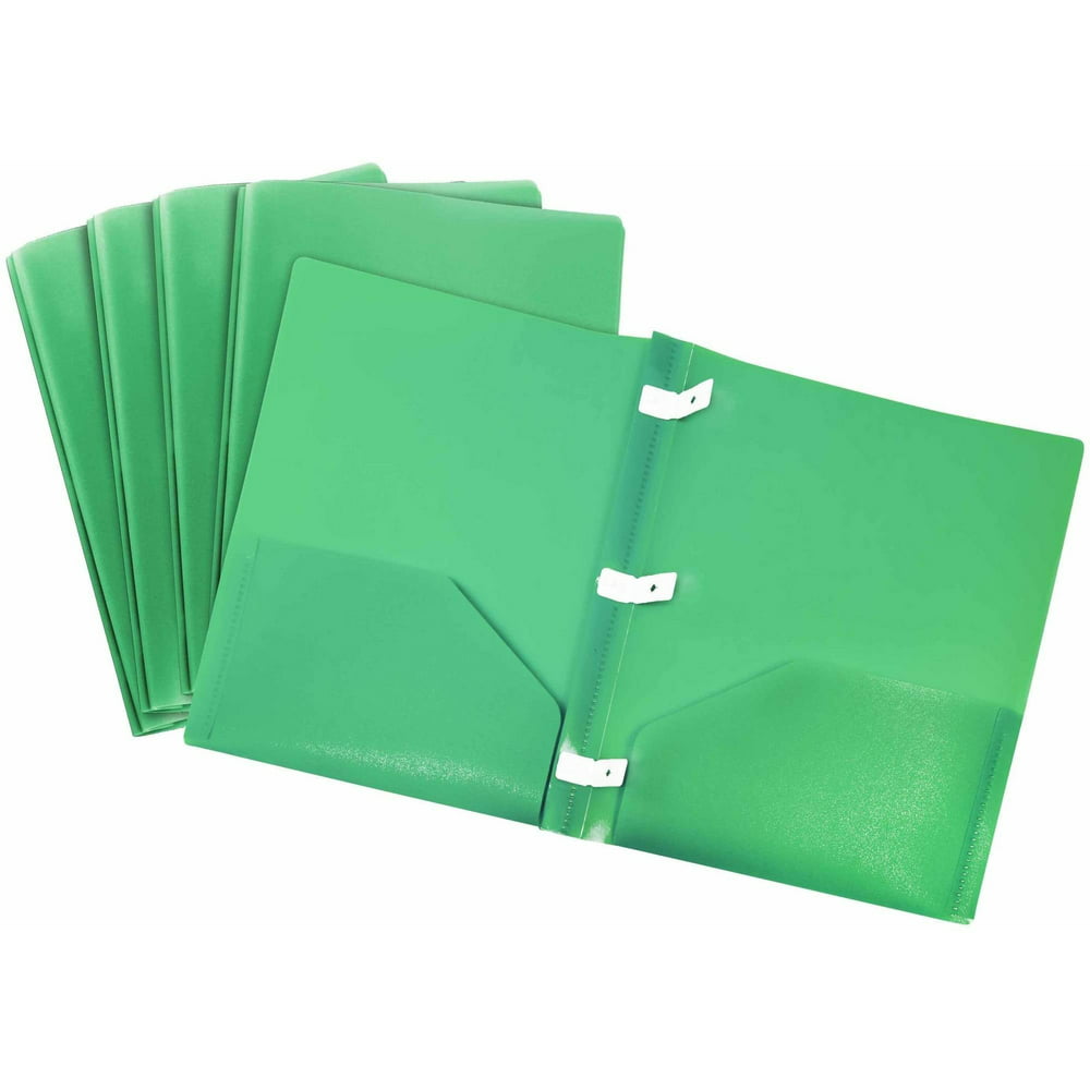 Storex Thicker Poly 2Pocket Folder With Plastic Prongs