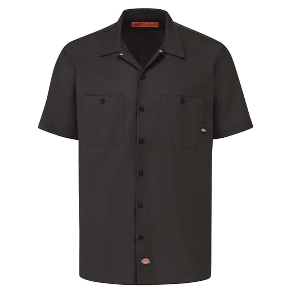 Dickies S535L Industrial Short Sleeve Work Shirt - Long Sizes - Black - 2XLT