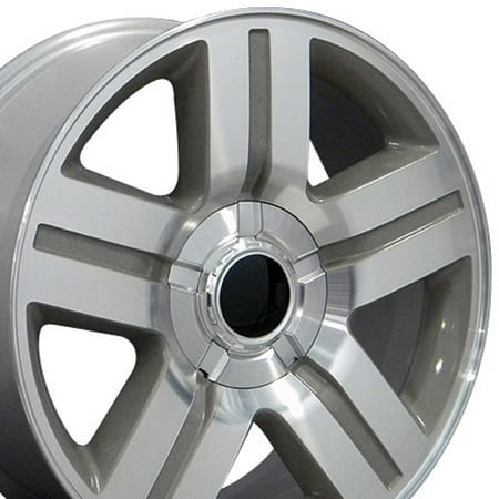 20' Suv Rims 20x8.5 Wheel Fits GM Trucks & SUVs - 6 lug Chevy Texas Style Silver Rim with Machined Face, Hollander 5291 ()
