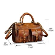 Genuine Leather Handbags for Women Crossbody Shoulder Bag Vintage Designer Top Handle Bag Western Satchel Purse