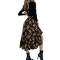 thumbnail image 6 of SAYOO High Waist Midi Skirt for Women, Leopard/ Flower Print Ruffle Skirt Summer Dress for Women, S/M/L/XL, 6 of 7