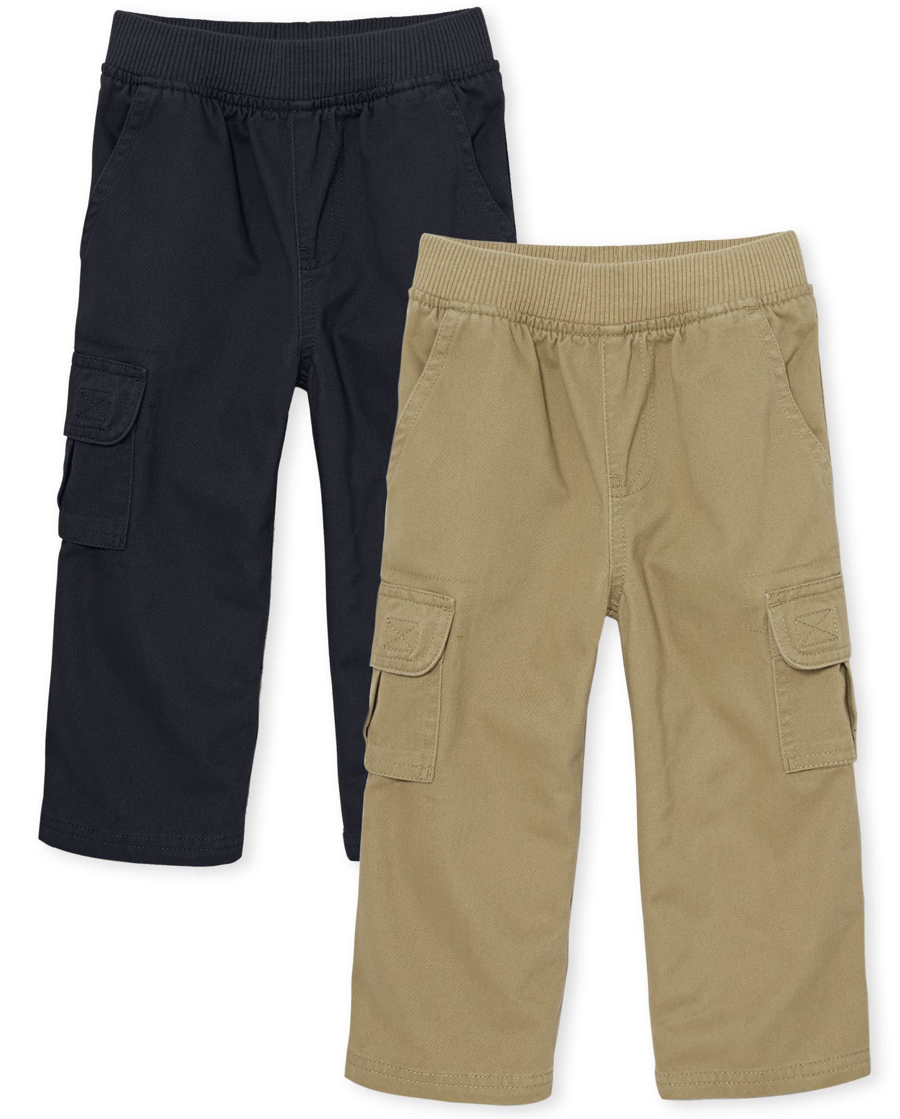 The Children's Place Baby Boys and Toddler Boys Pull On Cargo Pants, Flax/New Navy, 912 MONTHS