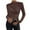 Coffee, variant on Women's Pleated Long Sleeve Mock Neck T Shirts Casual Slim Fit Fall Tops Basic Business Work Tee (Beige, S)