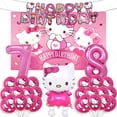 thumbnail image 2 of Hello Kitty, decoraciones para fiestas de cumpleaños, conjunto de globos de papel de aluminio para gatos de dibujos animados, regalos para niñas, suministros para Baby Shower, 2 of 5