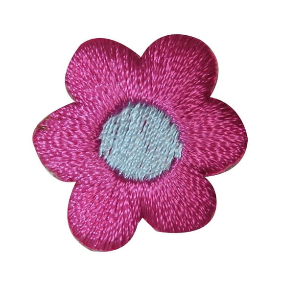 ID 6197 Lot of 3 Pink Daisy Flower Patch Garden Embroidered Iron On Applique