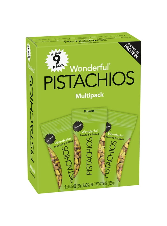 Wonderful Pistachios No Shell, Roasted & Salted, 0.75 Oz, 9 Count