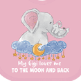 thumbnail image 4 of Inktastic My Gigi Loves Me to the Moon and Back Elephant Family Boys or Girls Baby Bib, 4 of 4