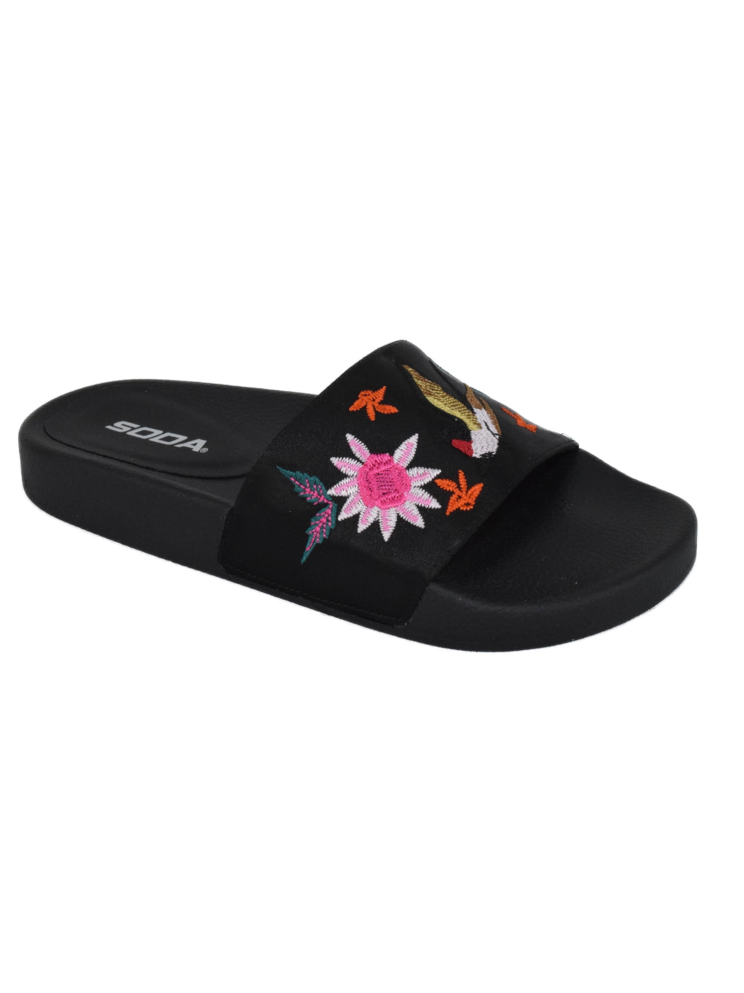 Download SODA - bella Women Slides Embroidery Soda Shoes Flip Flops ...