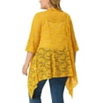thumbnail image 3 of NOMADIC NOOK Women's Plus Draped Shawls Open Front Lace Crochet Cover-Ups Cardigans 2 PCS, 3 of 5