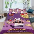 thumbnail image 2 of Torre de Pizza Conjunto de sábanas temático, trío de piezas, cómodo y amigable con la piel, diseño único, regalo de decoración para el hogar para familiares, amigos y fans,173cm *218cm, 2 of 6