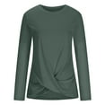 thumbnail image 5 of BLVB Tunic Tops for Women Trendy Crewneck Cross Front Long Sleeve Shirt Casual Loose Going out Blouse, 5 of 5