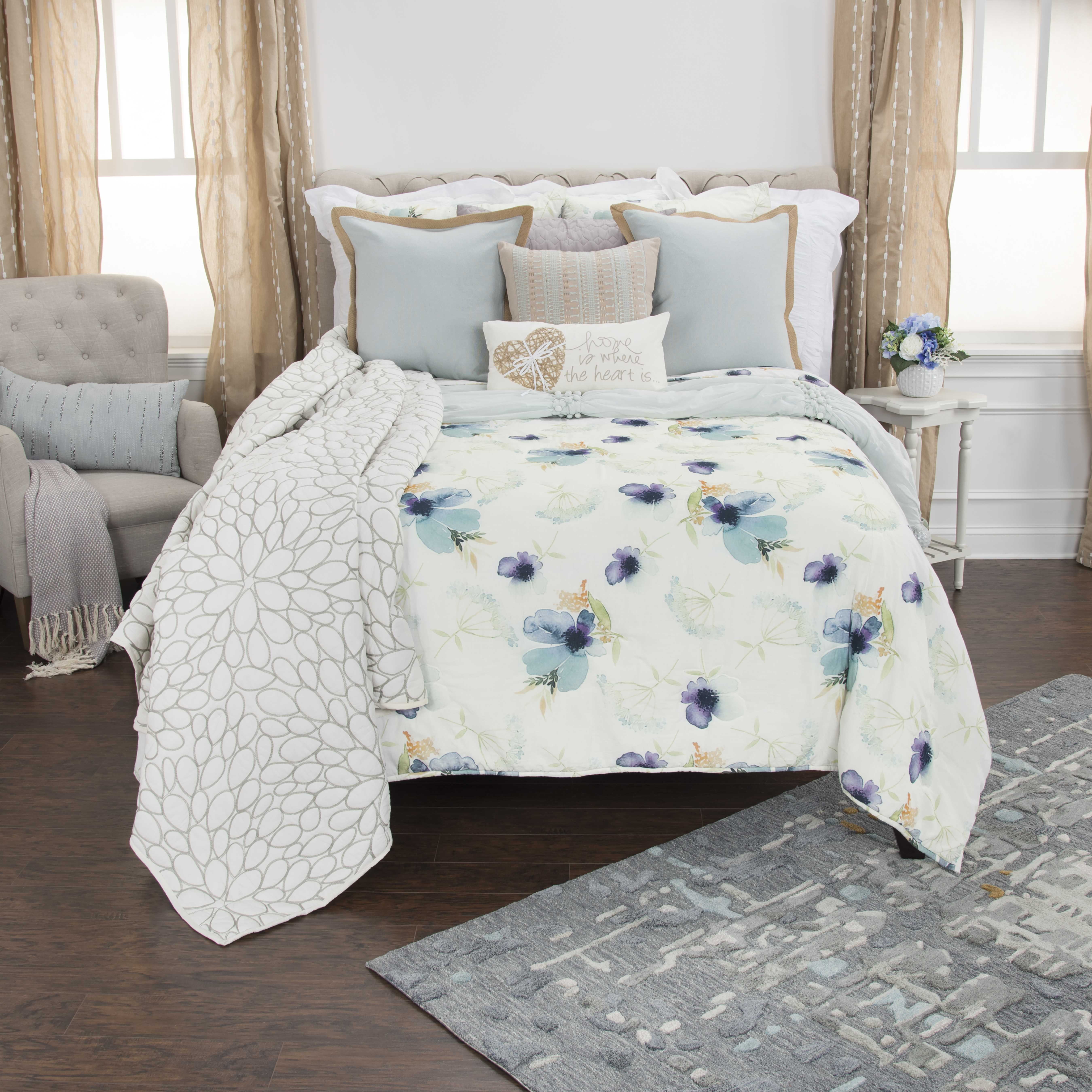 White Rizzy Home 100/% Cotton 4 Piece Sheet Set Queen