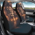 thumbnail image 4 of FOR U DESIGNS Lion Cross Print 2 Pcs Car Front Seat Covers Washable Driver Seat Cover with Backrest Scratch-Resistant Car Seat Protector Automotive Interior Accessories, 4 of 7
