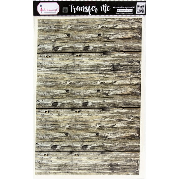 Dress My Craft Transfer Me Sheet 12.5"X18.5"-Wood Background #2