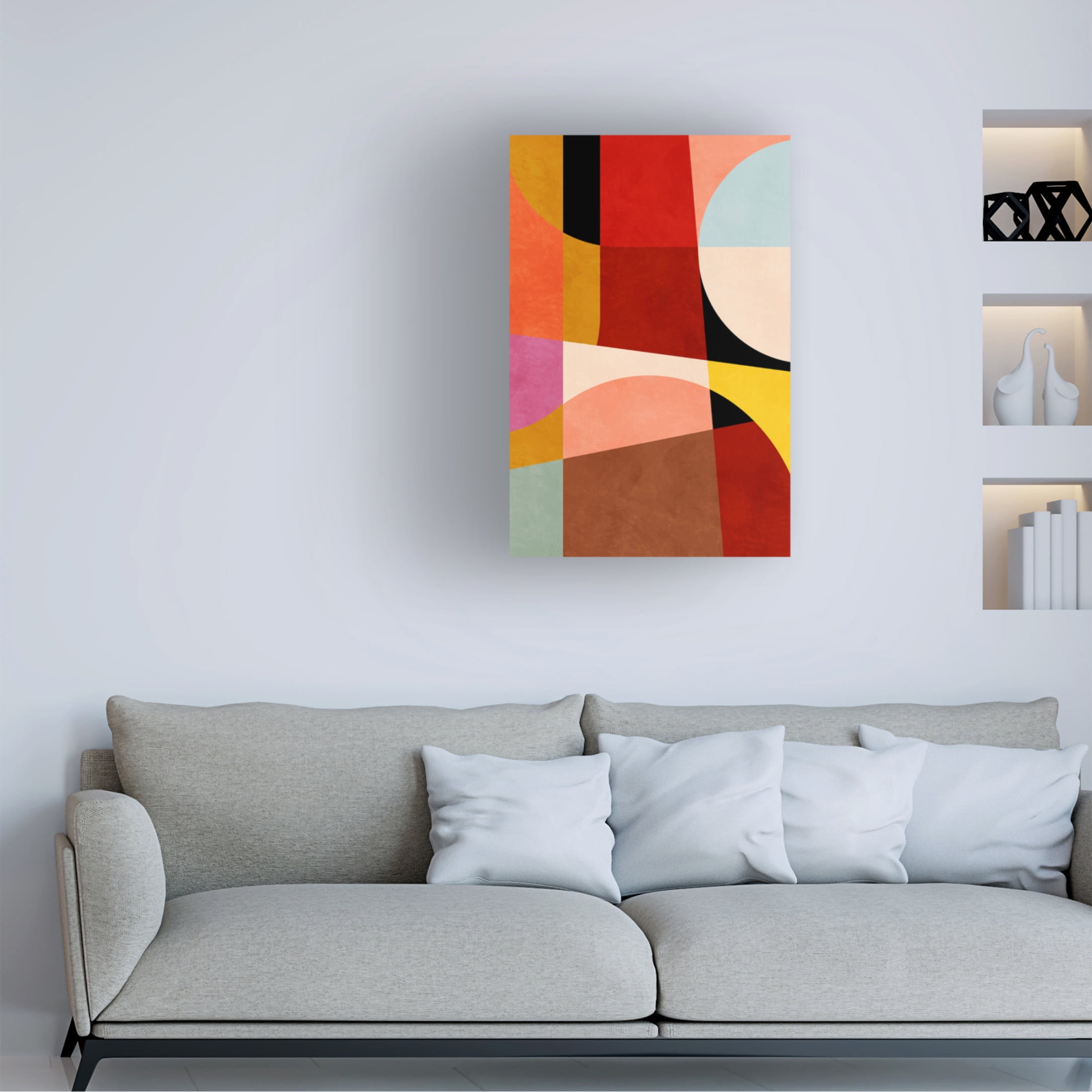 Trademark Fine Art Ana Rut Bre Warm Colors Bauhaus Geometry2 Canvas Wall Art