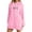 #02 Pink, variant on Busydd Women Dresses Fashion Love Heart Print Fall Dresses Comfy Long Sleeve Drawstring Mini Dress Casual Hooded Sweatshirt Dress with Pocket S