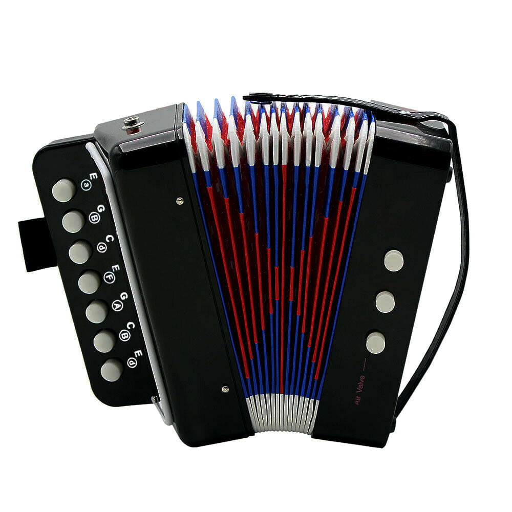 Early Learning Eduction Instrument Music Toy for Begginers 3 Air Valves FunnyGoo Oostifun Children's Kids' Button Accordion Toy Keyboard Instruments with 7 Treble Keys Hand Strap Purple