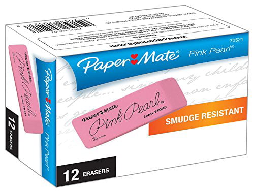 White Pearl Erasers, - New 12 Count , Large 