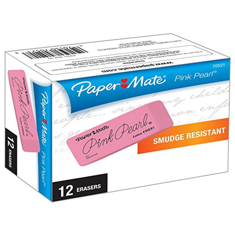 Pink Pearl Eraser, Large, 12/box