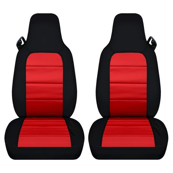 Designcovers Fits 2013-2015 Mazda MX-5 Miata Cotton Seat Covers: Black and Red