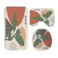 thumbnail image 5 of 4 Pcs Bathroom Shower Curtain Set Polyester Shower Curtain Bathroom Sets with Rugs (Bath Mat,U Shape and Toilet Lid Cover Mat) and 12 Hooks Bathroom Decor, 5 of 7