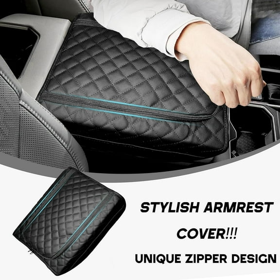 JJMY Car Center Console PU Leather Armrest Cover Pad Trim For Toyota Tundra 2022-2025