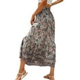 thumbnail image 5 of Michellecmm  Women Long Skirt Elegant Elastic Waist Floral Flowy Summer Swing Skirt, 5 of 7