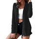 thumbnail image 1 of Sonducket Blusa con botones a presión para mujer, cárdigan con escote en V abierto en la parte delantera, ropa informal de Color sólido, Tops Prendas para la parte del cuerpo negro L, 1 of 6