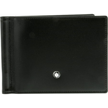 Black Money Clip - Montblanc Men's Meisterstuck 6 Cc With Money Clip Leather Wallet - Black