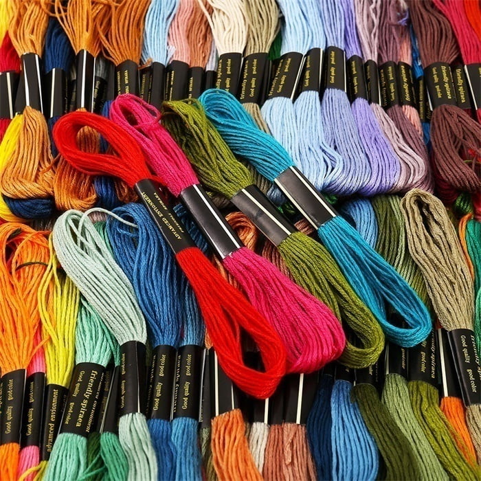 Fznkrag 450Pcs Embroidery Floss, Multi Colors Cotton DMC Cross Floss Stitch Thread Embroidery Sewing Skeins(447 Colors)