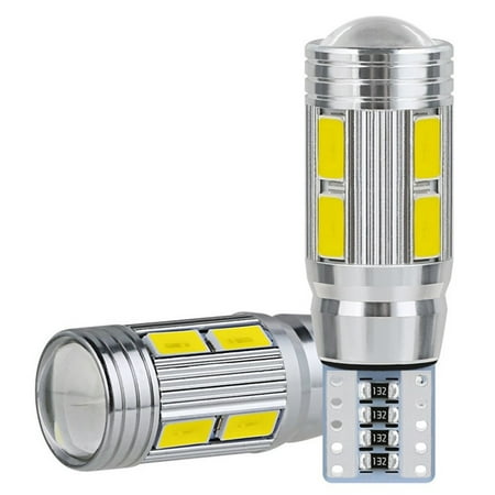

2PCS W5W T10 12V 6000K 5630 10 SMD Car LED Bulb Canbus License Plate Wedge Side Turn Singal Light Super White