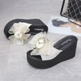 thumbnail image 2 of 2022 nueva moda prendas de vestir exteriores zapatillas de mujer novedad de verano dulce lazo inferior grueso tacón de cuña zapatillas de tacón alto tamaño grande 34-4341 Gao Jinjia LED, 2 of 2