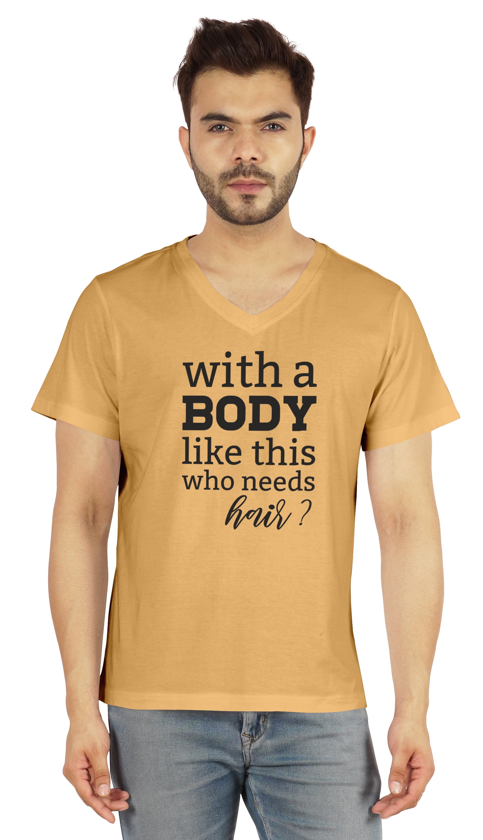 Con A Body Like This Who Needs Hair T-shirt Da Uomo Con Stampa Posteriore - Foto 5