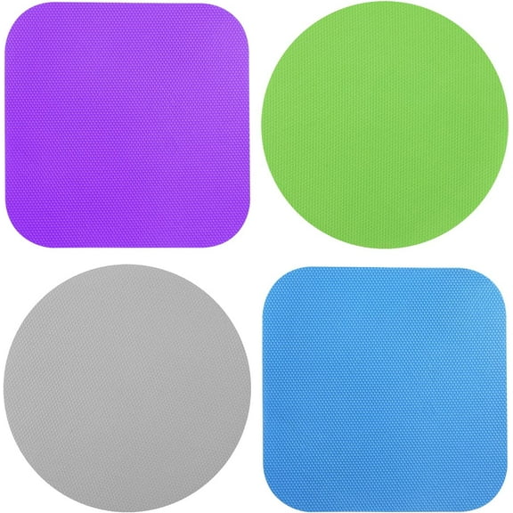Topboutique Jar Opener Gripper Pad, Anti-slip Coasters,Rubber Jar Opener Grippers, 4 Pcs Jar Opener for Weak Hands, Seniors with Arthritis(Grey/Green/Blue/Purple)