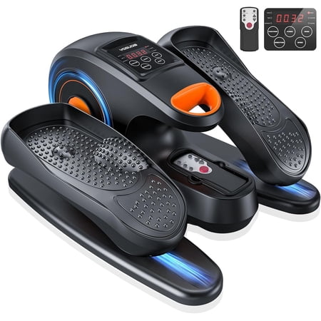 Under Desk Elliptical Electric, Elliptical Machine for Seniors,Fully Assembled Seated Pedal Exerciser with Remote Control with Free Footstraps & 10 Adjustable Speeds