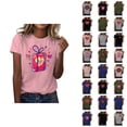 thumbnail image 1 of T-shirt Femme Saint-Valentin 2026 Mode Manches Courtes Col Rond Cœur Graphique, 1 of 4