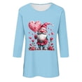 thumbnail image 4 of Valentines Day Shirt for Women, Graphic Tees Valentines, 3/4 Sleeve T Shirts Fashionable Women's Pullover Blouse Printed Casual Crew Neck 3/4 Sleeves Top, 4 of 4