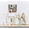 thumbnail image 3 of JEUXUS Snowman Picture Decor Wall Art Winter Birch Forest Scene Poster Canvas Print for Happy Christmas New Years Gift 16x16in, 3 of 4