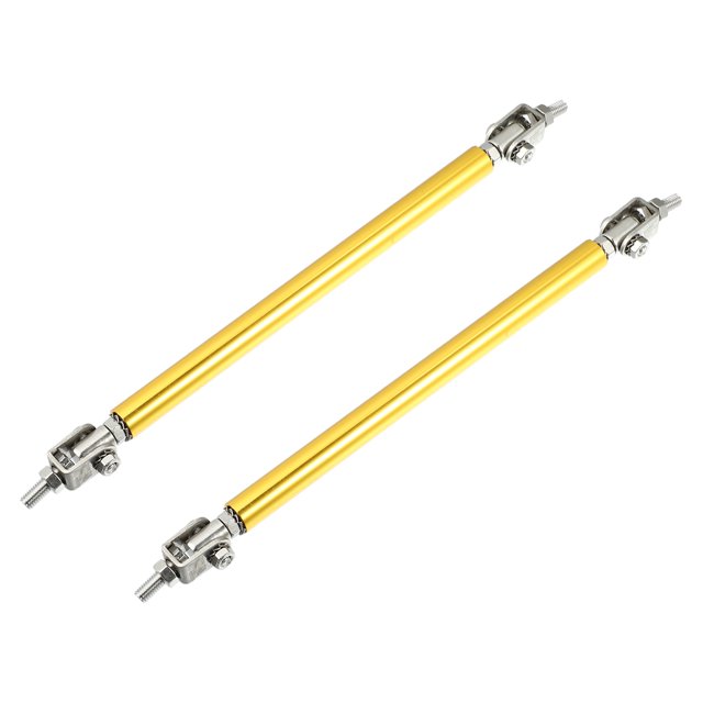 Unique Bargains 1pair 150mm 5.91' Splitter Support Rods Adjustable Front Bumper Lip Splitter Strut Rod Tie Bars for Car Gold Tone